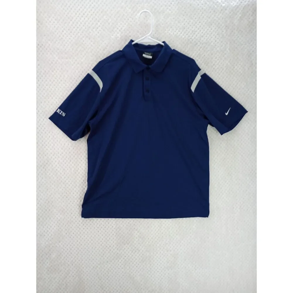 Nike Golf Dri-Fit Men's Large Navy Blue Polo Shirt